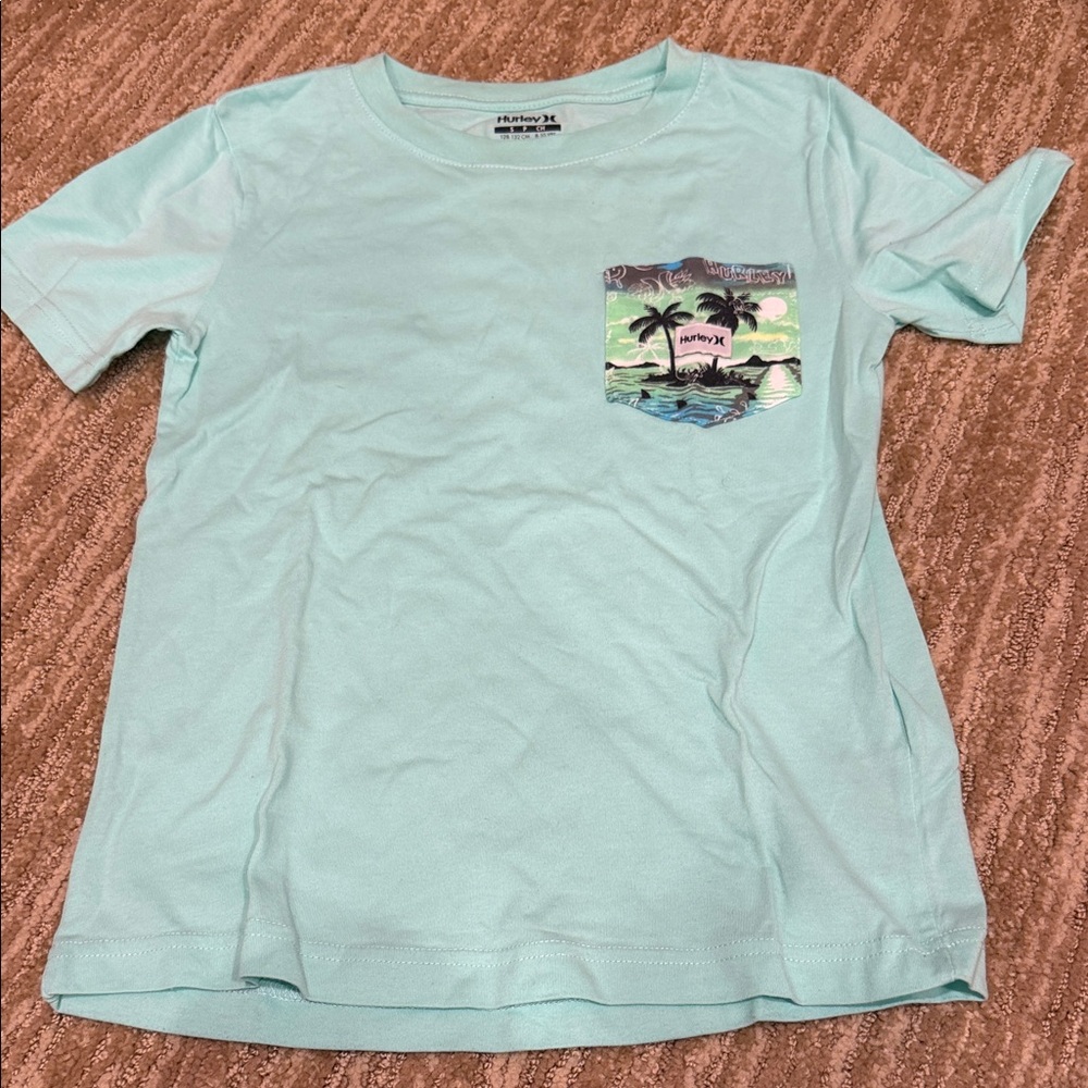 Kids Hurley Aqua Graphic Pocket T-Shirt